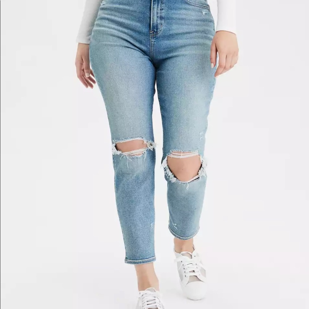 AE curvy stretch mom jeans